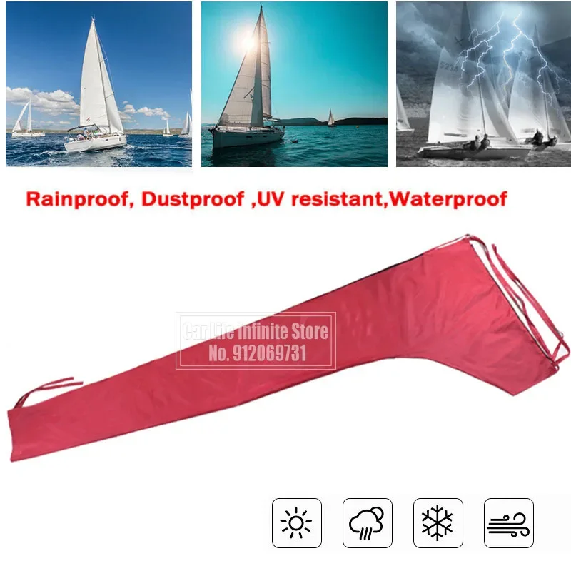 210D Waterproof Boat Cover Red for 8-13Ft Mainsail Boom Cover Boat Sail Cover Anti UV Sunshade Dustproof Boom Sail
210D Waterproof Boat Cover Red for 8-13Ft Mainsail Boom Cover Boat Sail Cover Anti UV Sunshade Dustproof Boom Sail