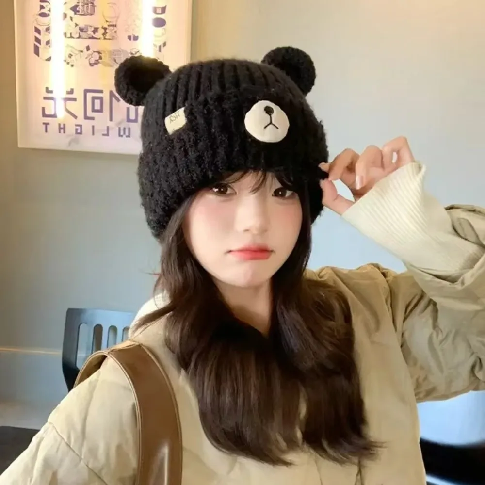 Fashion Double-Layered Edge Bear Ear Hat Keep Warm Y2K Leisure Cap Ear Protection Knitted Hat Autumn Winter
Fashion Double-Layered Edge Bear Ear Hat Keep Warm Y2K Leisure Cap Ear Protection Knitted Hat Autumn Winter