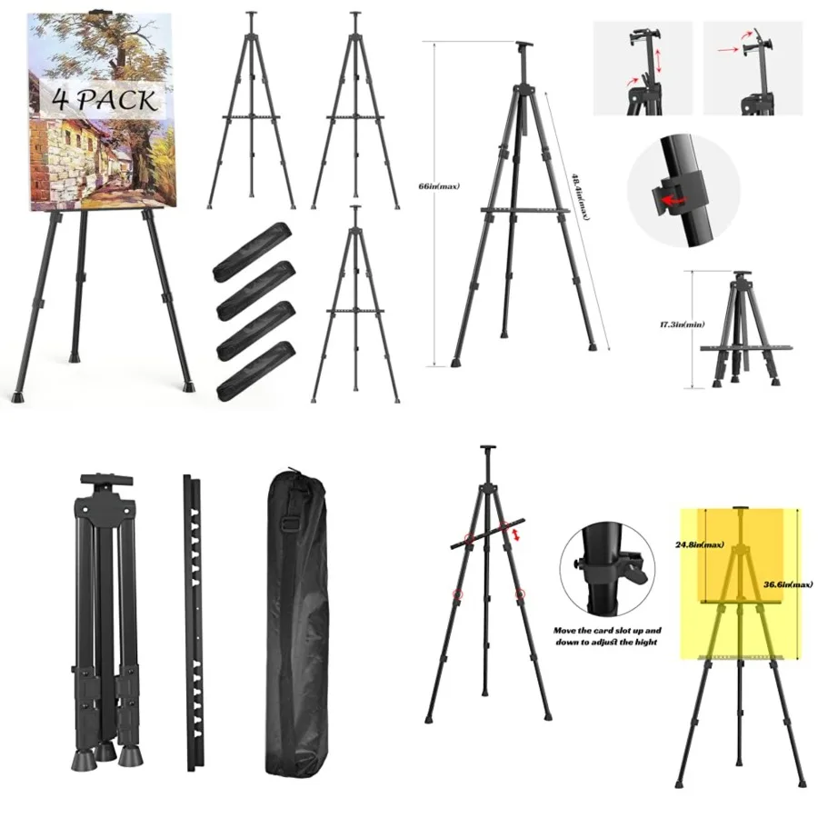 Easels for Painting Canvas, 66 Art Easel for Drawing, Portable Painting Easel Stand, Metal Table Top Easel
Easels for Painting Canvas, 66 Art Easel for Drawing, Portable Painting Easel Stand, Metal Table Top Easel