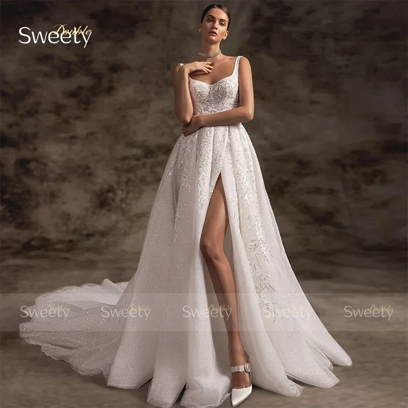 Vintage Wedding Dresses Organza With Embroidery Slit A Line Ball Gown Sleeveless Square Collar Bride Customized Robe De Mariee
Vintage Wedding Dresses Organza With Embroidery Slit A Line Ball Gown Sleeveless Square Collar Bride Customized Robe De Mariee