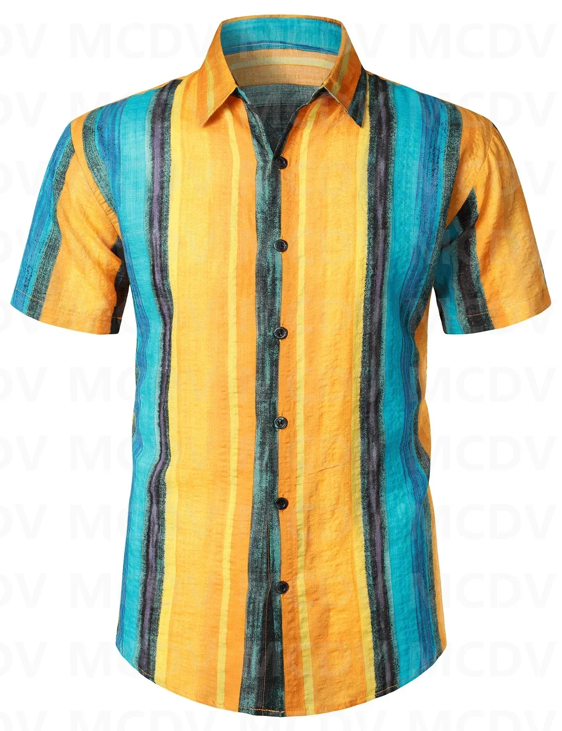 Men's Retro 70s Yellow Vertical Striped Summer Tropical Beach Cool Short Sleeve Shirt
Men's Retro 70s Yellow Vertical Striped Summer Tropical Beach Cool Short Sleeve Shirt