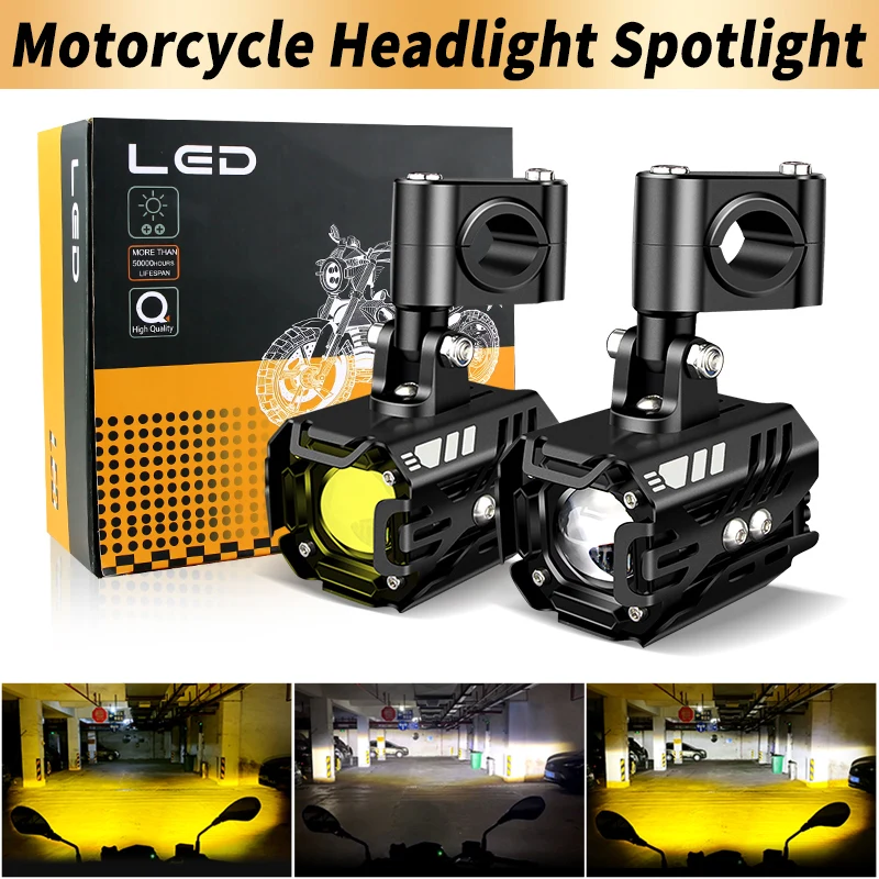 1Set 80W Motorcycle Additional LED Headlights Bright Led Auxiliary Driving Light Spotlight Dual Color Assembliy Moto Accessories
1Set 80W Motorcycle Additional LED Headlights Bright Led Auxiliary Driving Light Spotlight Dual Color Assembliy Moto Accessories