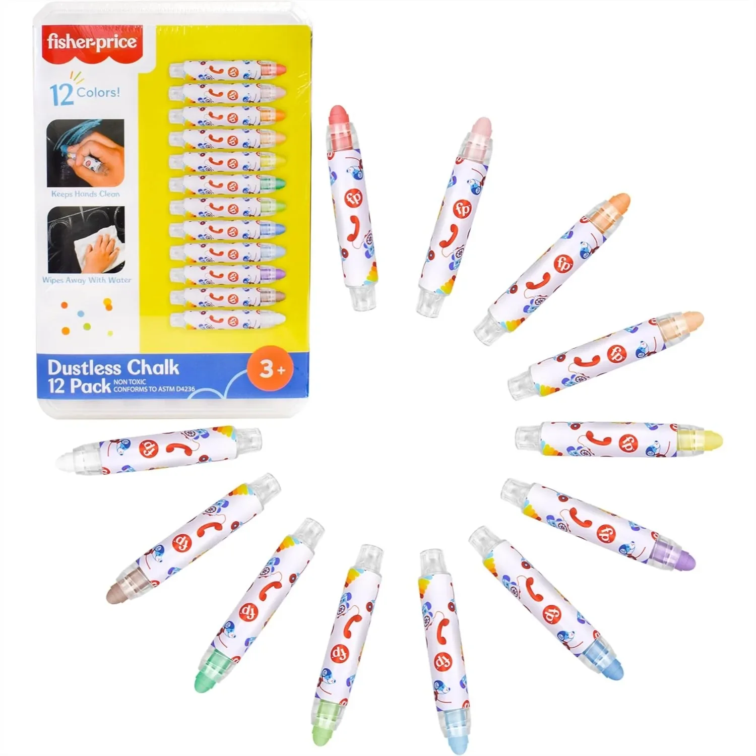 Dustless Chalk Set 12 Bright Colors with Adjustable Holders Portable Storage Case Washable Art Supplies for Chalkboards
Dustless Chalk Set 12 Bright Colors with Adjustable Holders Portable Storage Case Washable Art Supplies for Chalkboards