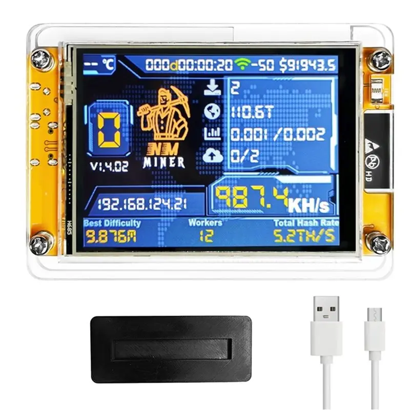 A23F-990KH/S Nmminer Nerdminer+Stand 2.8 Inch Smart Display Upgraded Harshrate Bitcoin Crypto Solo Lottery Miner Nerdminer
A23F-990KH/S Nmminer Nerdminer+Stand 2.8 Inch Smart Display Upgraded Harshrate Bitcoin Crypto Solo Lottery Miner Nerdminer
