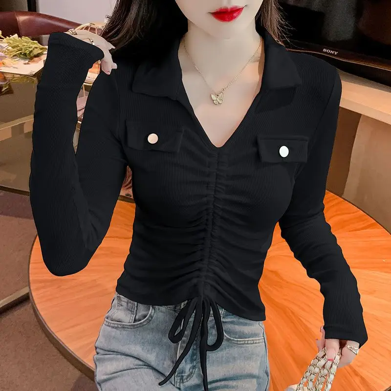 Women's 2026 New Sexy Lace Up Long Sleeve T-Shirt Slim Fit Flattering Short Top for Spring Autumn Casual Wear
Women's 2026 New Sexy Lace Up Long Sleeve T-Shirt Slim Fit Flattering Short Top for Spring Autumn Casual Wear