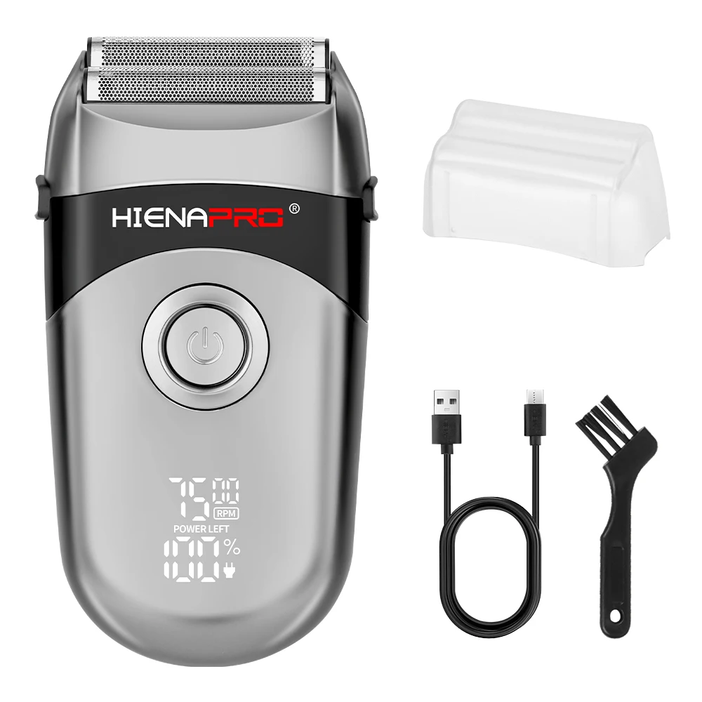 HIENAPRO Silver Reciprocating Electric Shaver for Men, LED Display Rechargeable Wet Dry Portable Travel Razor
HIENAPRO Silver Reciprocating Electric Shaver for Men, LED Display Rechargeable Wet Dry Portable Travel Razor