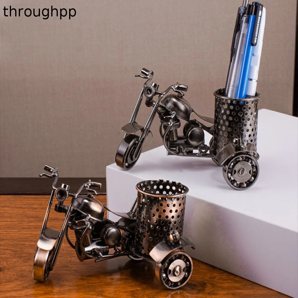 Solid Iron Material Motorcycle Shaped Pen Holder Distressed Vintage Finish Handcrafted Detailed Outlines Vintage Desk Organizer
Solid Iron Material Motorcycle Shaped Pen Holder Distressed Vintage Finish Handcrafted Detailed Outlines Vintage Desk Organizer