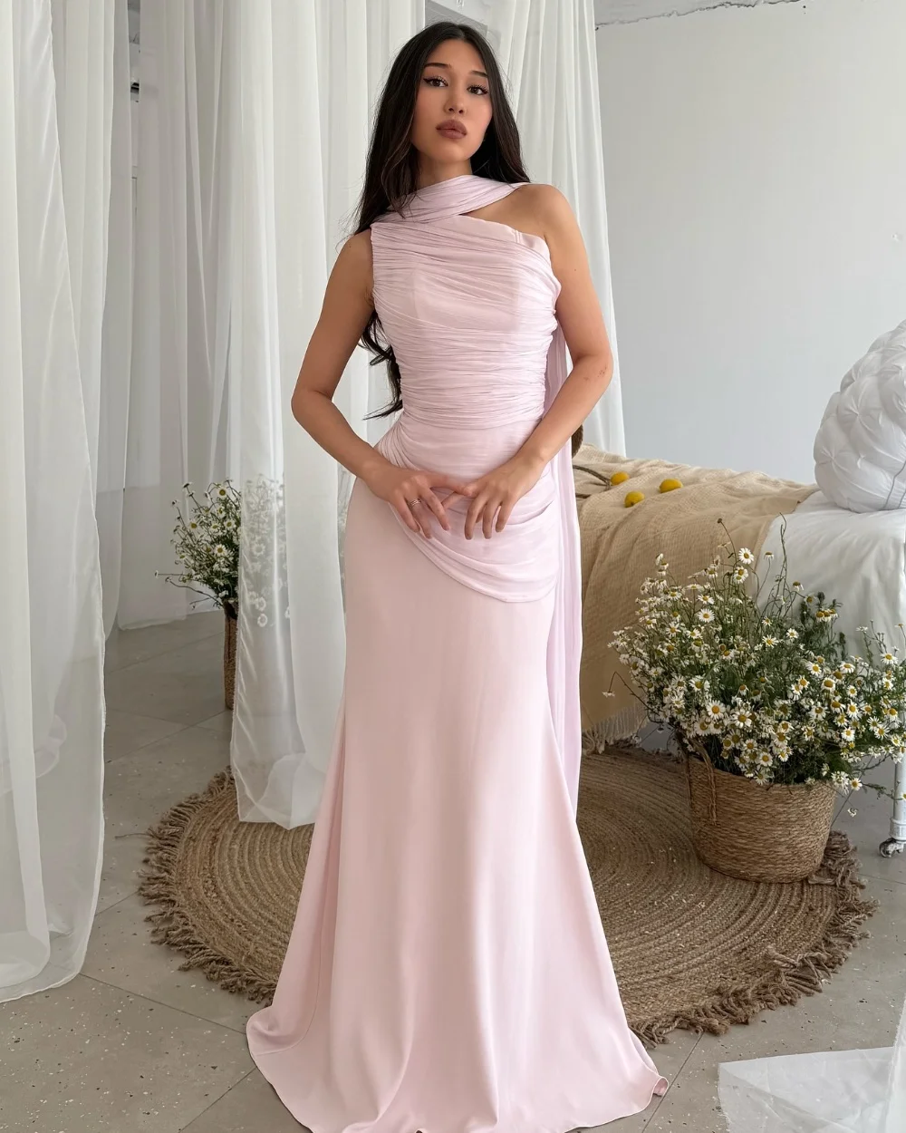 Customized Modern Style Matching Jersey Pleat Ribbon Mermaid One-shoulder Long Dresses Bespoke Occasion Dresses Sizes Available
Customized Modern Style Matching Jersey Pleat Ribbon Mermaid One-shoulder Long Dresses Bespoke Occasion Dresses Sizes Available