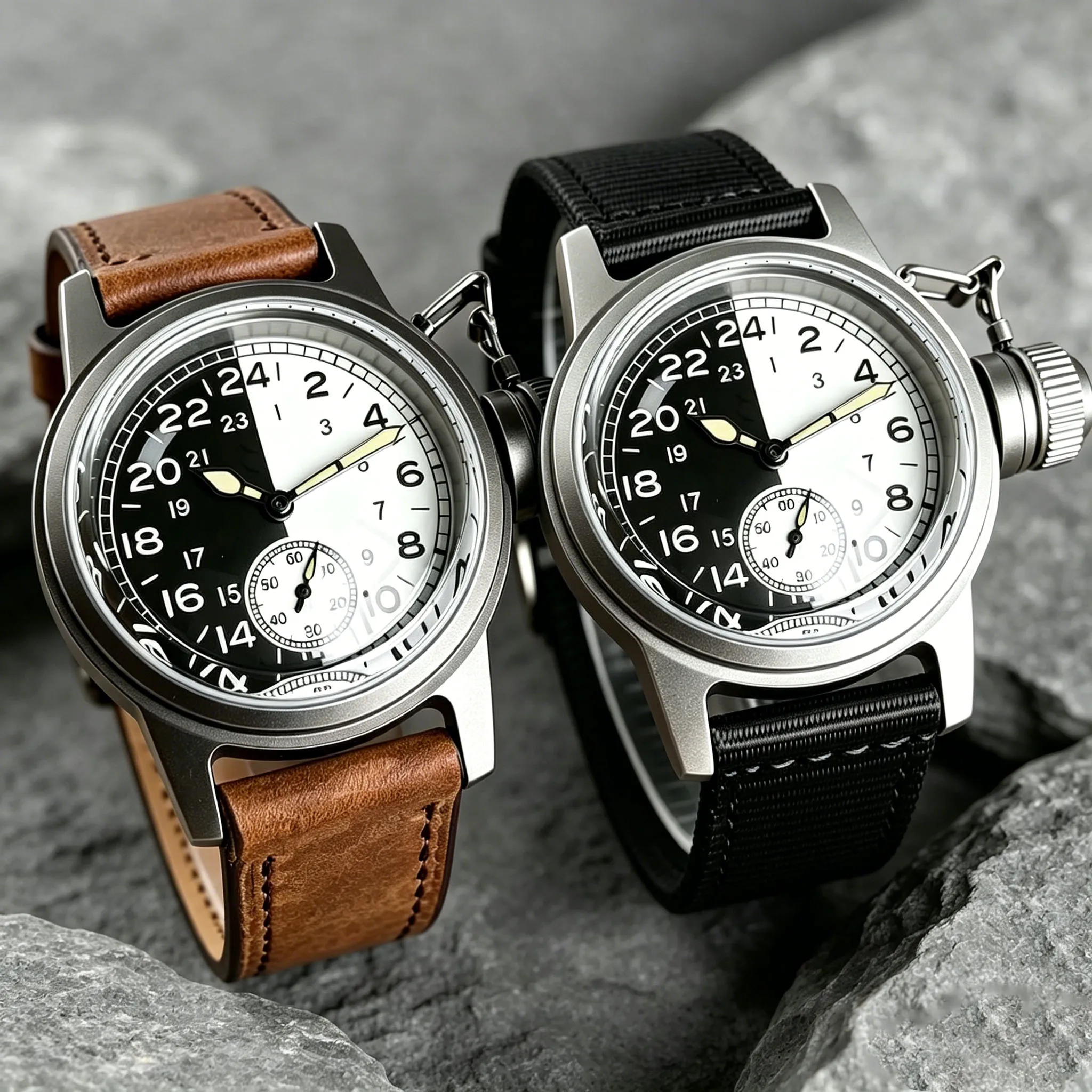 Tandorio 36mm Vintage Flieger Military Watch 20BAR Domed Sapphire Glass Bi-color Railroad Dial Automatic ST1701 Movement For Men
Tandorio 36mm Vintage Flieger Military Watch 20BAR Domed Sapphire Glass Bi-color Railroad Dial Automatic ST1701 Movement For Men
