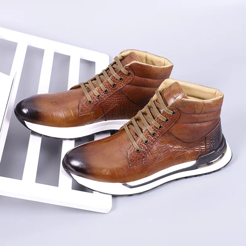 CLAIAMI Handmade High Quality Cow Leather Men Shoes Trendy Casual Lace-up Men Ankle Boots Outdoor Platform Boots for Men Zapatos
CLAIAMI Handmade High Quality Cow Leather Men Shoes Trendy Casual Lace-up Men Ankle Boots Outdoor Platform Boots for Men Zapatos