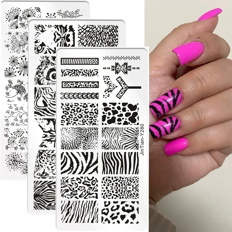 Nail Stamping Plates Tiger Zebra Leopard Print Animal Plants Image Stainless Steel Stencil Nail Art Stamps Template Stencils
Nail Stamping Plates Tiger Zebra Leopard Print Animal Plants Image Stainless Steel Stencil Nail Art Stamps Template Stencils