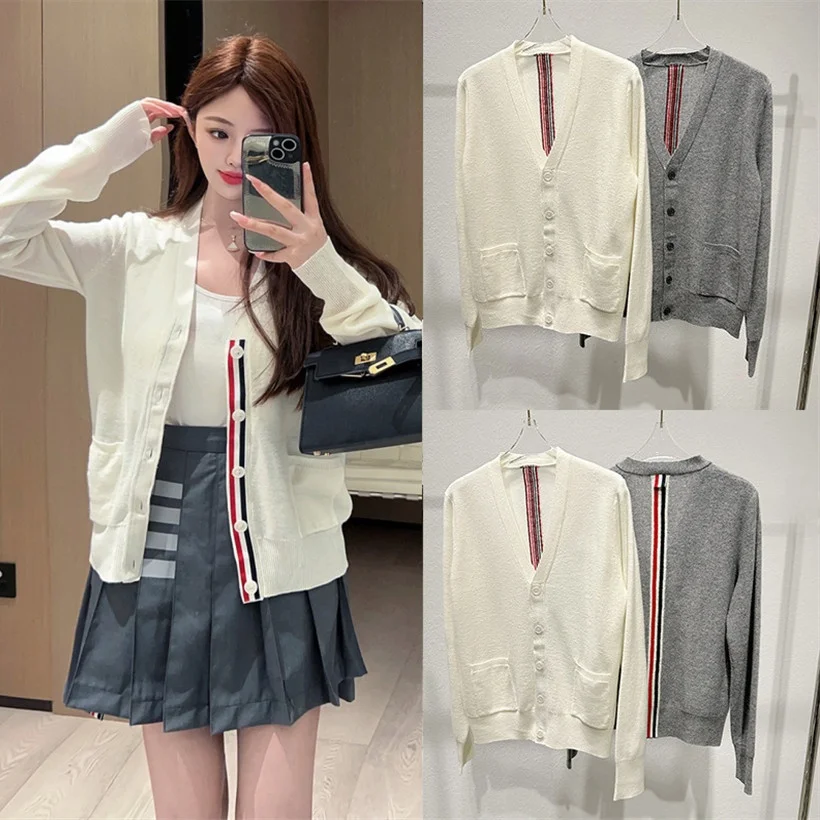 High-End Camere Knitted Cardigan Women's Faion College Sle Ba Color Stripe ey Outerwear Top V-Ne Long Sve
High-End Camere Knitted Cardigan Women's Faion College Sle Ba Color Stripe ey Outerwear Top V-Ne Long Sve