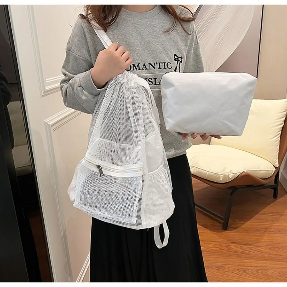 Cute Korean Style Drawstring Backpack Hollow Shoulder Bag Nylon Backpack Large Capacity Portable Mesh Beach Bag Girls
Cute Korean Style Drawstring Backpack Hollow Shoulder Bag Nylon Backpack Large Capacity Portable Mesh Beach Bag Girls