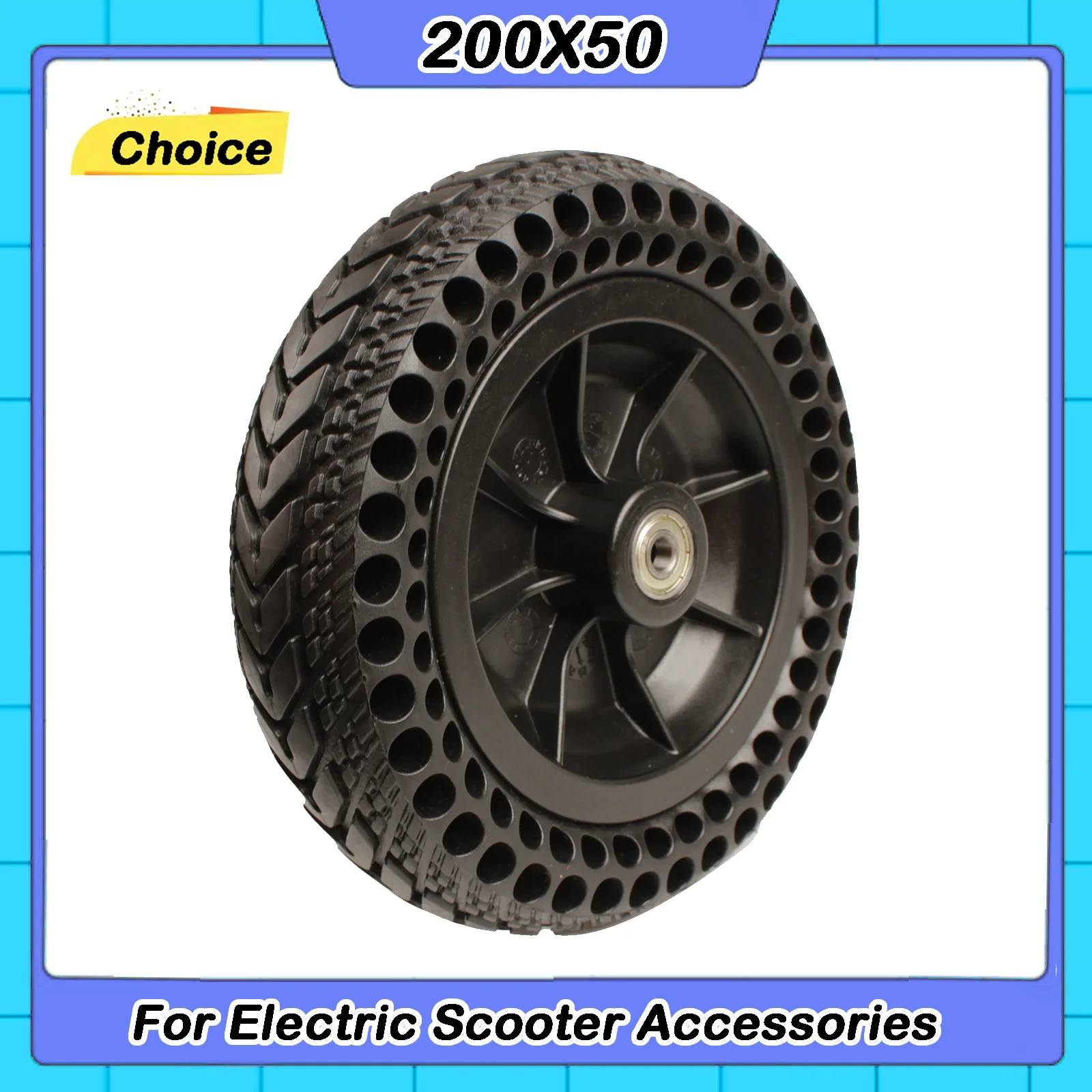8 Inch Solid Tyre with Plastic Hub 200x50 for Electric Scooter Wheelchair No Inflation Part Whole Wheel Durable 8mm
8 Inch Solid Tyre with Plastic Hub 200x50 for Electric Scooter Wheelchair No Inflation Part Whole Wheel Durable 8mm