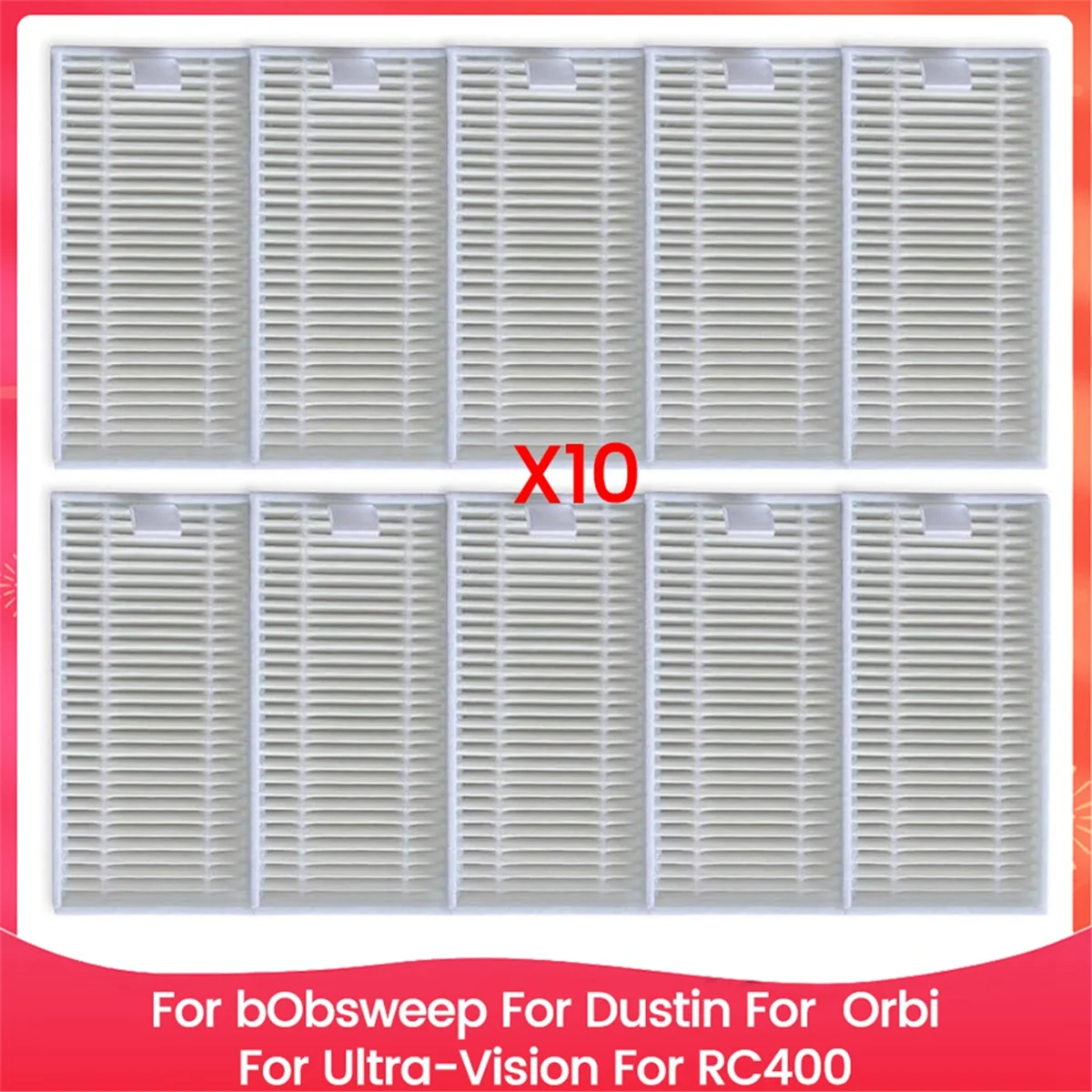 10 Pack Replacement Filters for BOb for Dustin for Orbi for Ultra-Vision for RC400, Vacuum Replacement Parts
10 Pack Replacement Filters for BOb for Dustin for Orbi for Ultra-Vision for RC400, Vacuum Replacement Parts