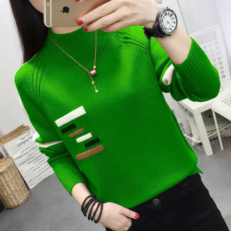 Half High Collar Knitted Spliced Loose Sweater Women's Clothing 2024 Autumn New Oversized Casual Pullovers Tops F141
Half High Collar Knitted Spliced Loose Sweater Women's Clothing 2024 Autumn New Oversized Casual Pullovers Tops F141