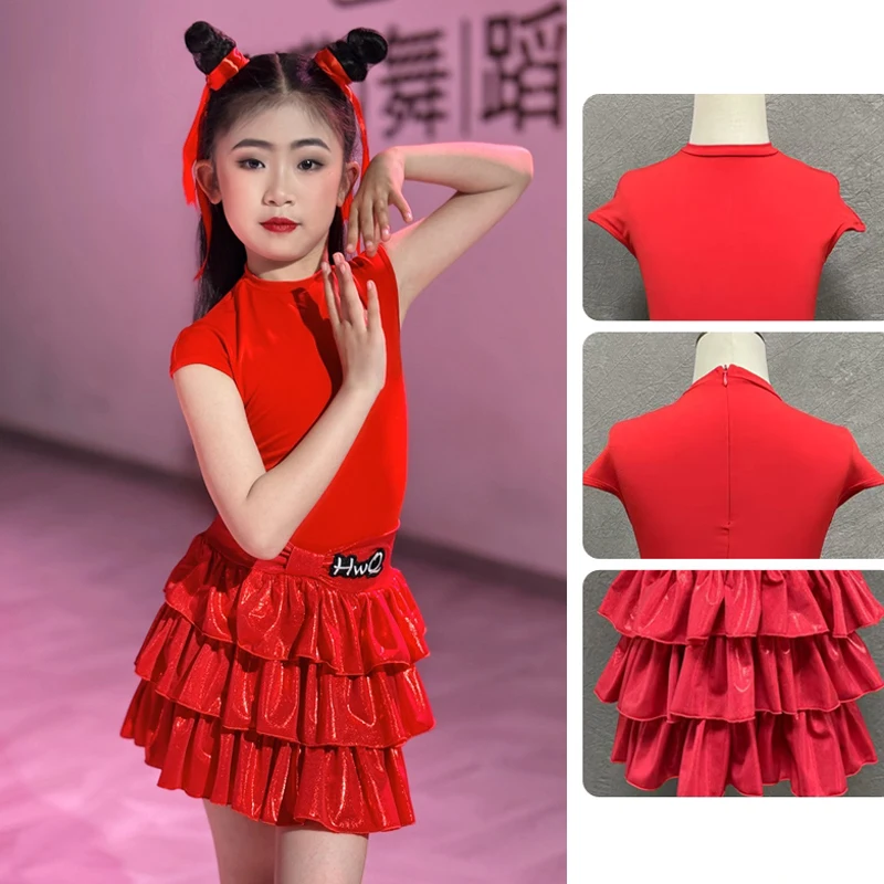 New Girls Red Latin Dance Dress Children'S Latin Dance Professional Costume Kids Short Sleeves Latin Top Cake Skirts SL12322
New Girls Red Latin Dance Dress Children'S Latin Dance Professional Costume Kids Short Sleeves Latin Top Cake Skirts SL12322