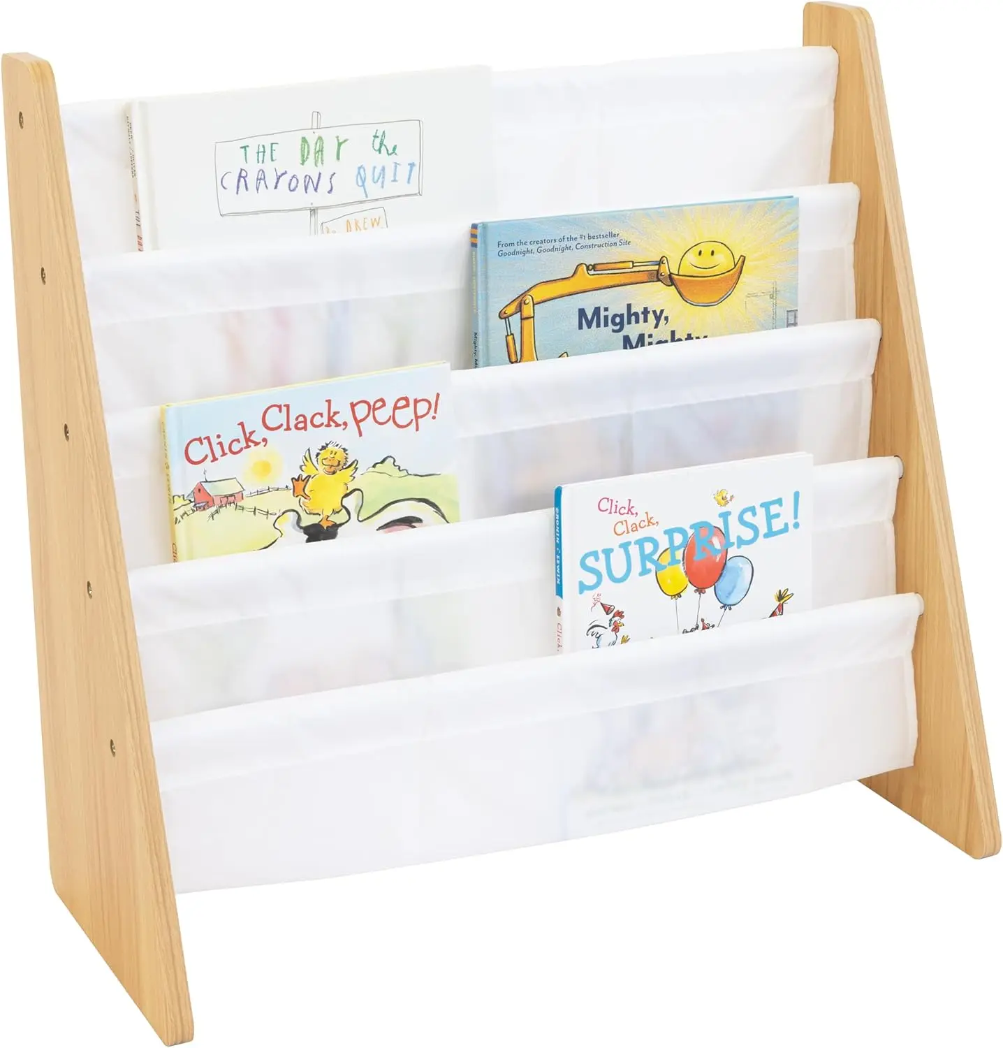 Kids Bookshelf 4-Tier Front-Facing Book Display for Toddlers, Natural Wood White Playroom Organizer
Kids Bookshelf 4-Tier Front-Facing Book Display for Toddlers, Natural Wood White Playroom Organizer