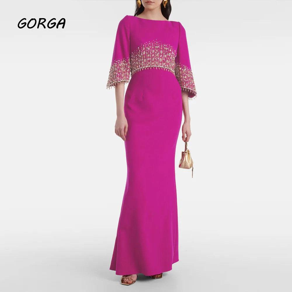 GORGA Crepe Evening Dress فستان حفلة موسيقية Elegant Sequined Ankle-Length Half Sleeve O-Neck Cocktail Party Gowns Customized
GORGA Crepe Evening Dress فستان حفلة موسيقية Elegant Sequined Ankle-Length Half Sleeve O-Neck Cocktail Party Gowns Customized