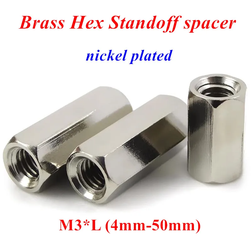 M3*L Hexagon Brass Standoff Spacer Female female Nickel plated Spacing Screw Brass Threaded Spacers Hex Long Nut Screws
M3*L Hexagon Brass Standoff Spacer Female female Nickel plated Spacing Screw Brass Threaded Spacers Hex Long Nut Screws