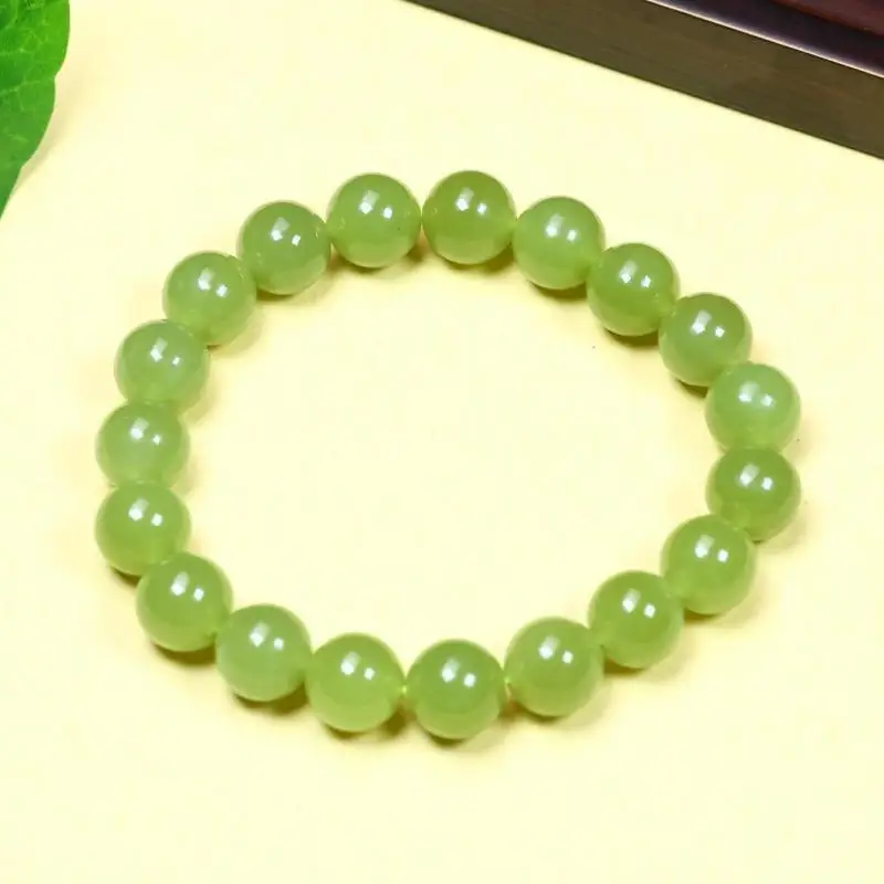 10mm Certified Natural Jade Bracelet Women Elegant Gift For Girlfriend Genuine China Nephrite Stone Green Hetian Jade Bracelets
10mm Certified Natural Jade Bracelet Women Elegant Gift For Girlfriend Genuine China Nephrite Stone Green Hetian Jade Bracelets
