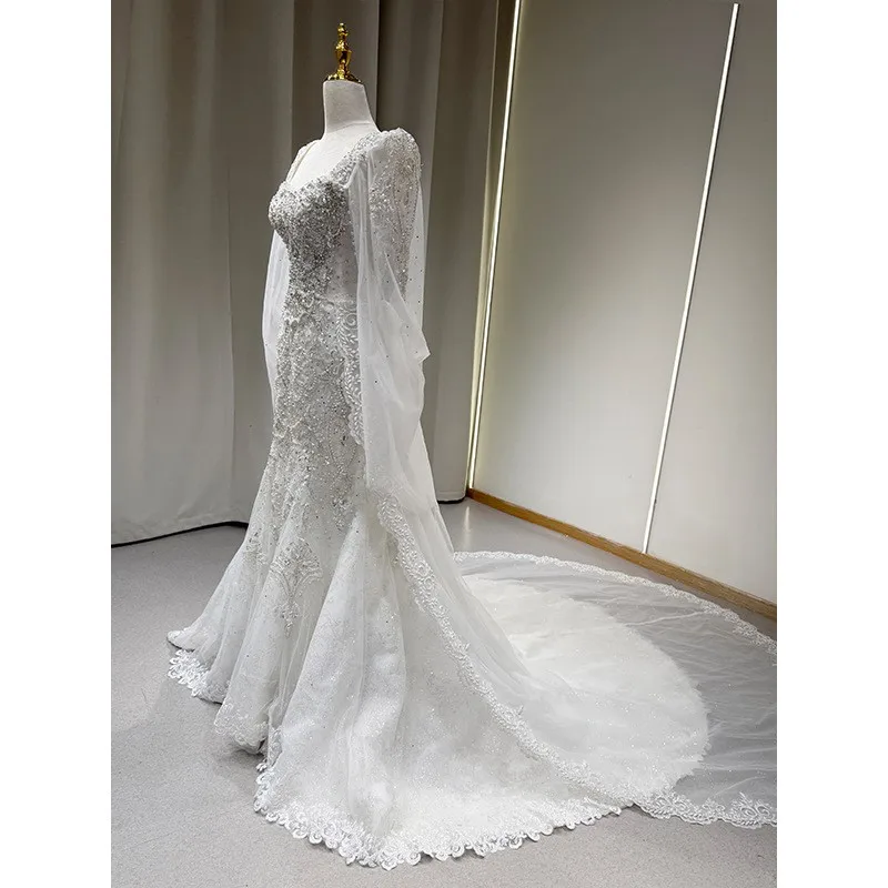 A new fishtail chiffon main fabric light luxury and niche wedding dress for welcoming guests getting married
A new fishtail chiffon main fabric light luxury and niche wedding dress for welcoming guests getting married