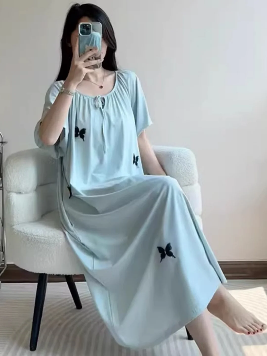 Summer Short Sleeve round Neck Sleep Dress Large Size Home Clothes Knee-Length Oversize Splicing Comfortable Outdoo...
Summer Short Sleeve round Neck Sleep Dress Large Size Home Clothes Knee-Length Oversize Splicing Comfortable Outdoo...