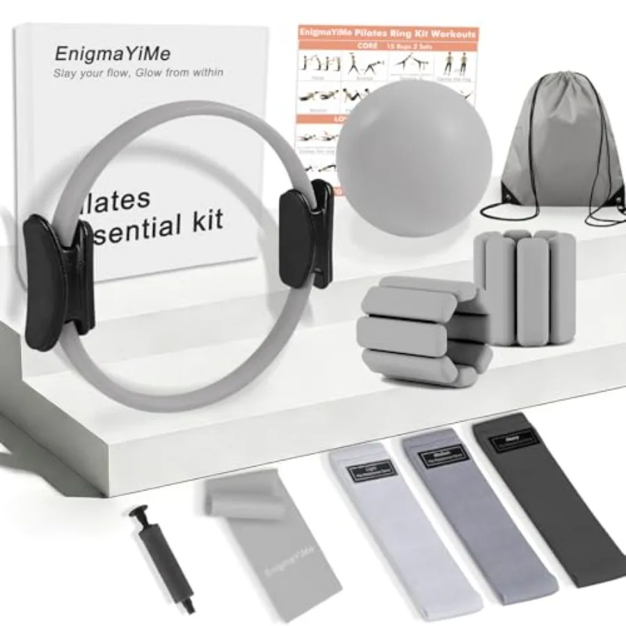 Pilates Ring Kit with Adjustable Ankle Wrist Weights Resistance Bands Ball Pilates Equipment Ball for Home Workout to Tone Scul
Pilates Ring Kit with Adjustable Ankle Wrist Weights Resistance Bands Ball Pilates Equipment Ball for Home Workout to Tone Scul