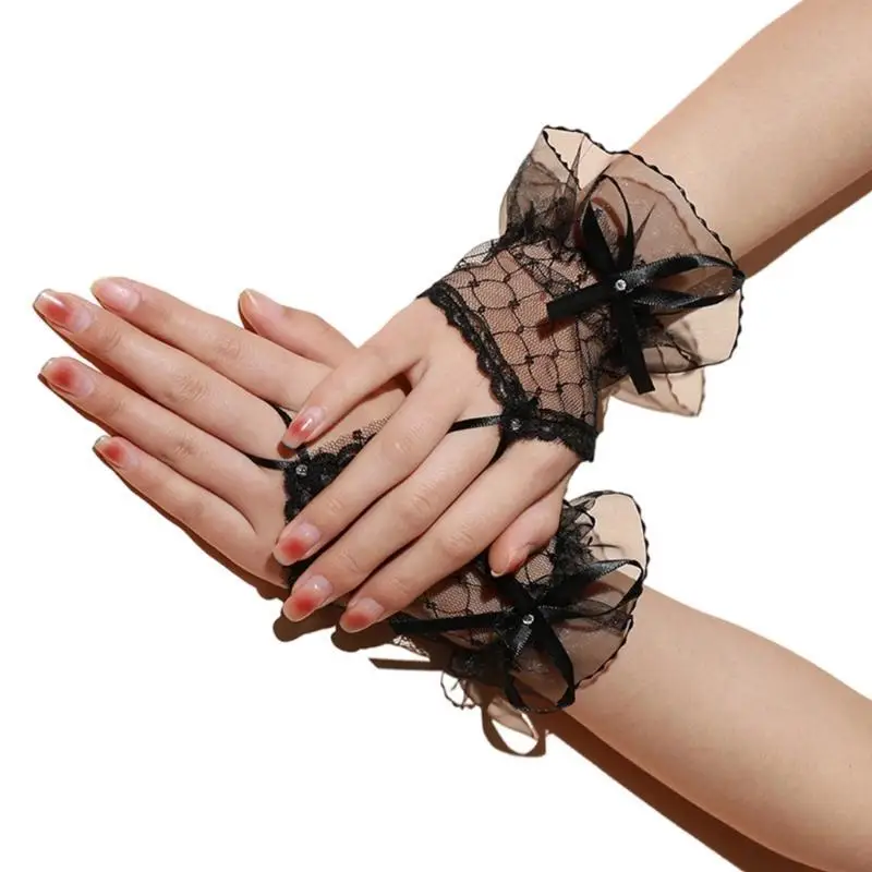 39BD Lady Lace Wrist Cuffs Arm Accessories For Women with Exquisite Bows Detail Great For Cosplay
39BD Lady Lace Wrist Cuffs Arm Accessories For Women with Exquisite Bows Detail Great For Cosplay