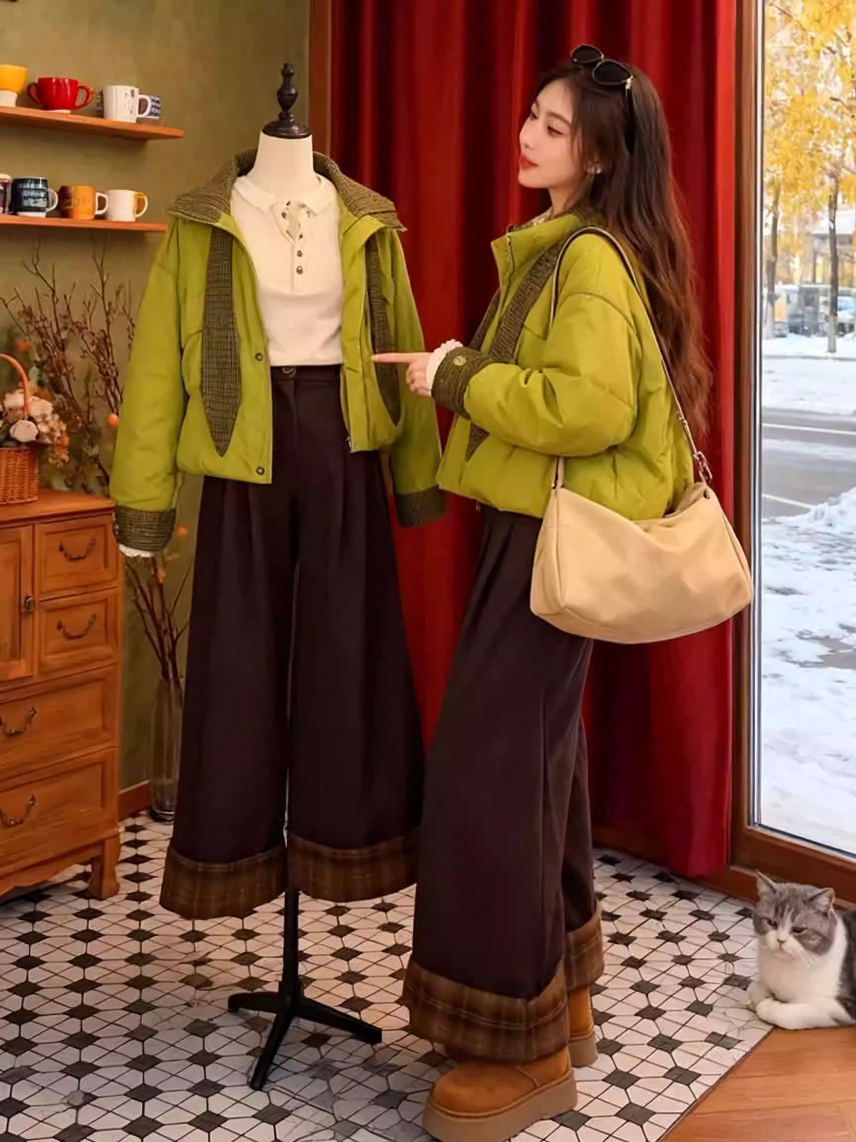 Casual Plaid High Waist Straight Leg Loose Fit Women's Pants Autumn New Style plus Size Tall Short People Wide Leg Trousers
Casual Plaid High Waist Straight Leg Loose Fit Women's Pants Autumn New Style plus Size Tall Short People Wide Leg Trousers