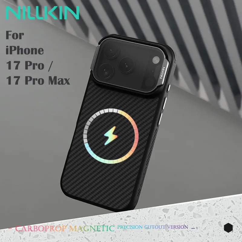 NILLKIN Case For iPhone 17 Pro Max, Aramid Fiber + Aluminum, Upgraded MagSafe, Multi-Functional Stand, Magnetic Mirror Cover
NILLKIN Case For iPhone 17 Pro Max, Aramid Fiber + Aluminum, Upgraded MagSafe, Multi-Functional Stand, Magnetic Mirror Cover