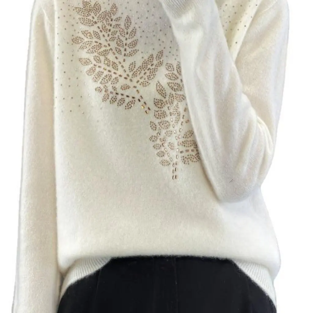 Элегантный модный пуловер с длинными рукавами, вязаный свитер для похудения, дизайн Sense, горячее сверление, полувысокий воротник для женщин 
Элегантный модный пуловер с длинными рукавами, вязаный свитер для похудения, дизайн Sense, горячее сверление, полувысокий воротник для женщин