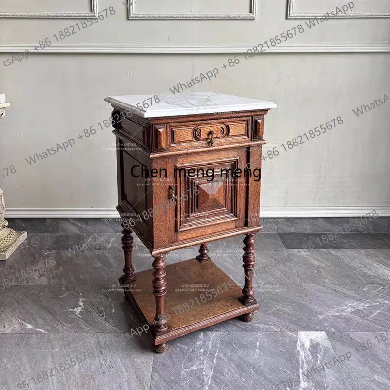 French retro solid wood storage side tables, side corner cabinets, marble surface lockers
French retro solid wood storage side tables, side corner cabinets, marble surface lockers