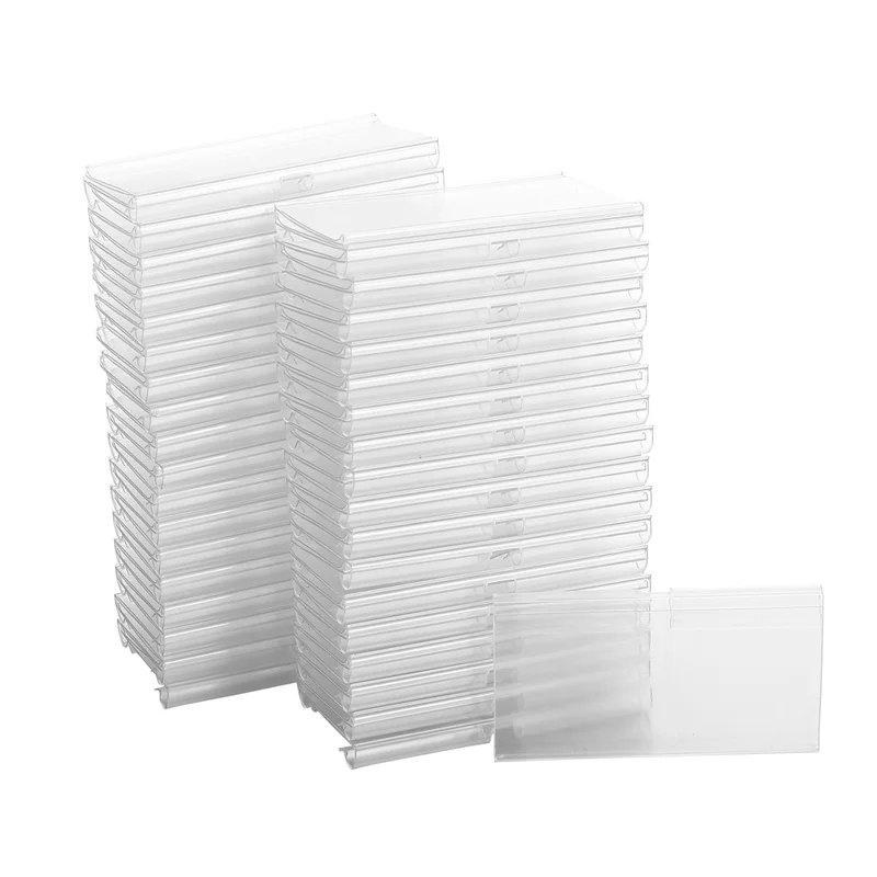 70PC 8X4.2Cm Clear Plastic Label Holders For Wire Shelf Retail Price Label Basket Labels Clip On Labels For Storage Bins
70PC 8X4.2Cm Clear Plastic Label Holders For Wire Shelf Retail Price Label Basket Labels Clip On Labels For Storage Bins