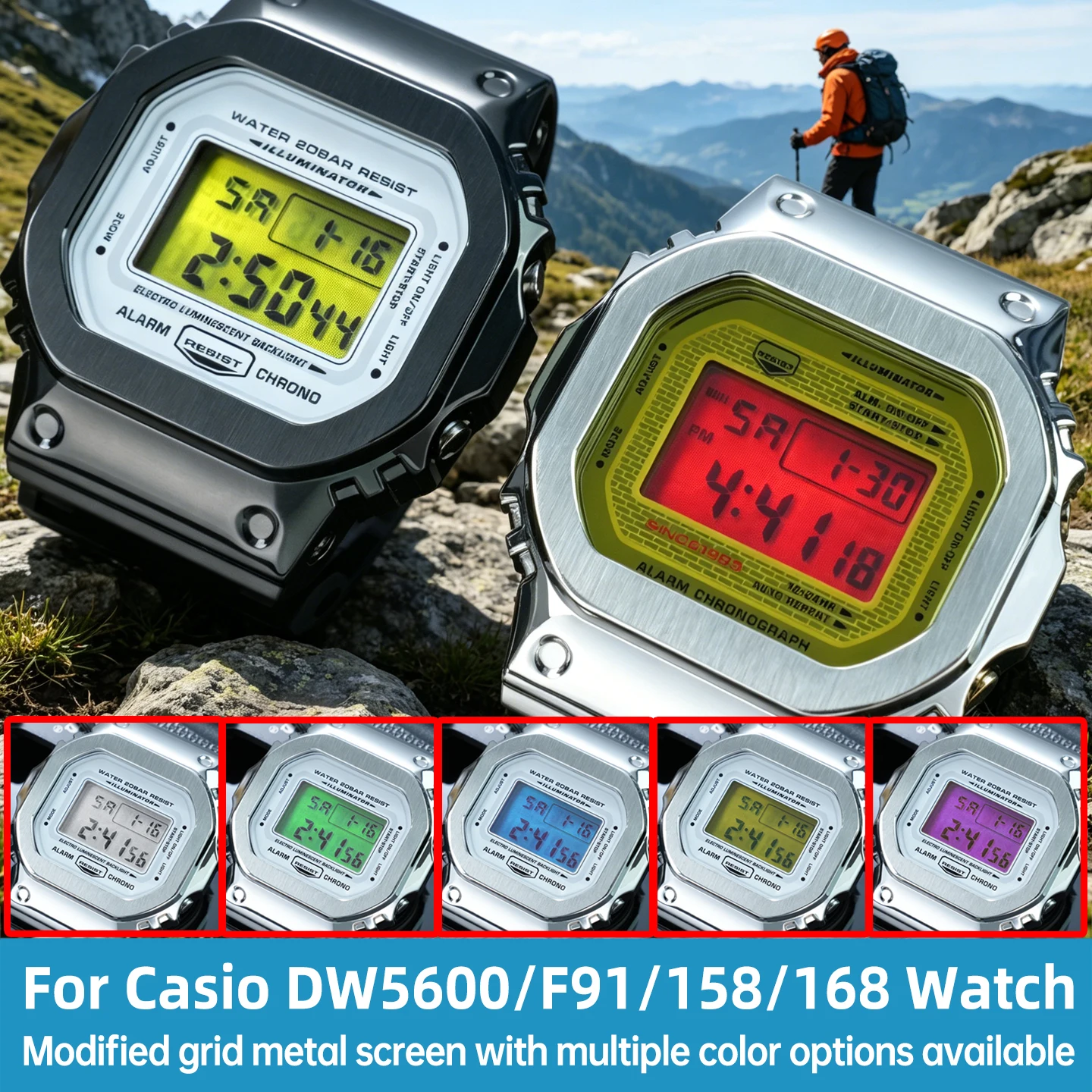 Metal Mesh For Color For Casio DW5600/F91/168 Small Square Blood Eagle Screen Modification High-Quality Metal Mesh Change Mirror
Metal Mesh For Color For Casio DW5600/F91/168 Small Square Blood Eagle Screen Modification High-Quality Metal Mesh Change Mirror