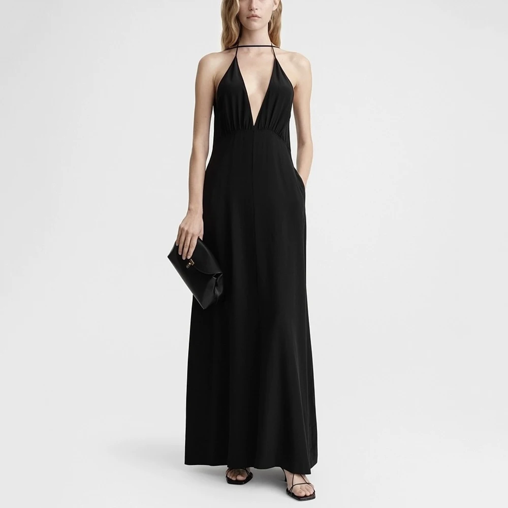 Women's Sleeveless Hanging Neck Halter Dress, Sexy Deep V-neck, Elegant Temperament Dresses, Spring and Summer, New, 2024, Y2k
Women's Sleeveless Hanging Neck Halter Dress, Sexy Deep V-neck, Elegant Temperament Dresses, Spring and Summer, New, 2024, Y2k