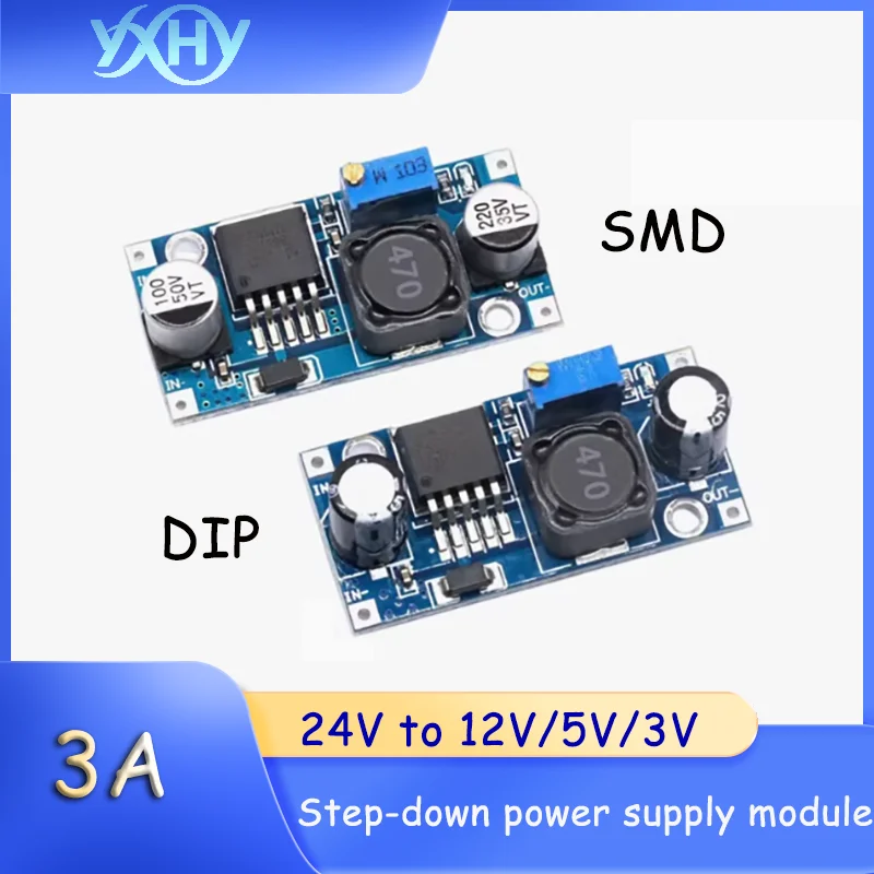 1pcs DC-DC voltage reduction power module with adjustable output of 3A. LM2596 is a voltage stabilizing module that converts 24V
1pcs DC-DC voltage reduction power module with adjustable output of 3A. LM2596 is a voltage stabilizing module that converts 24V