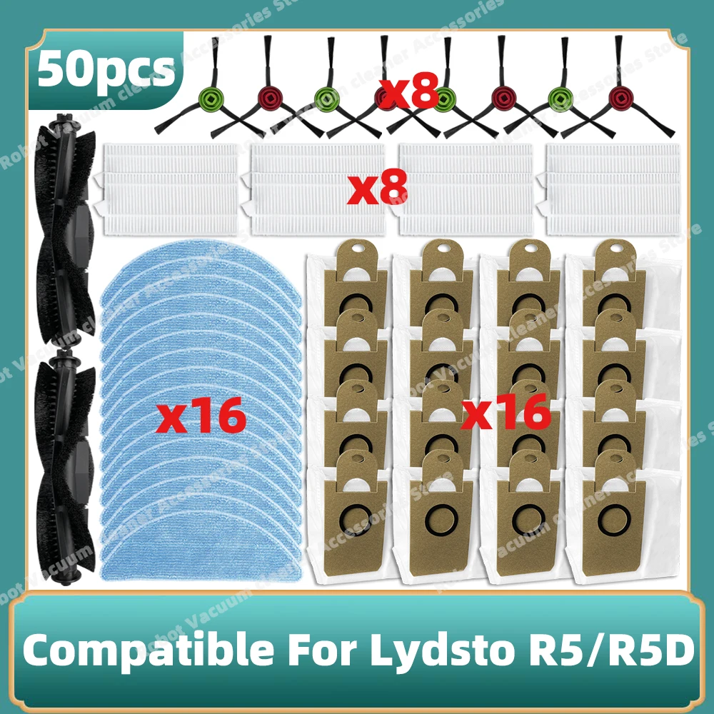 Compatible For Lydsto R5 / R5D Parts Main Side Brush Hepa Filter Mop Cloth Dust Bag Kit Replacement Accessories
Compatible For Lydsto R5 / R5D Parts Main Side Brush Hepa Filter Mop Cloth Dust Bag Kit Replacement Accessories