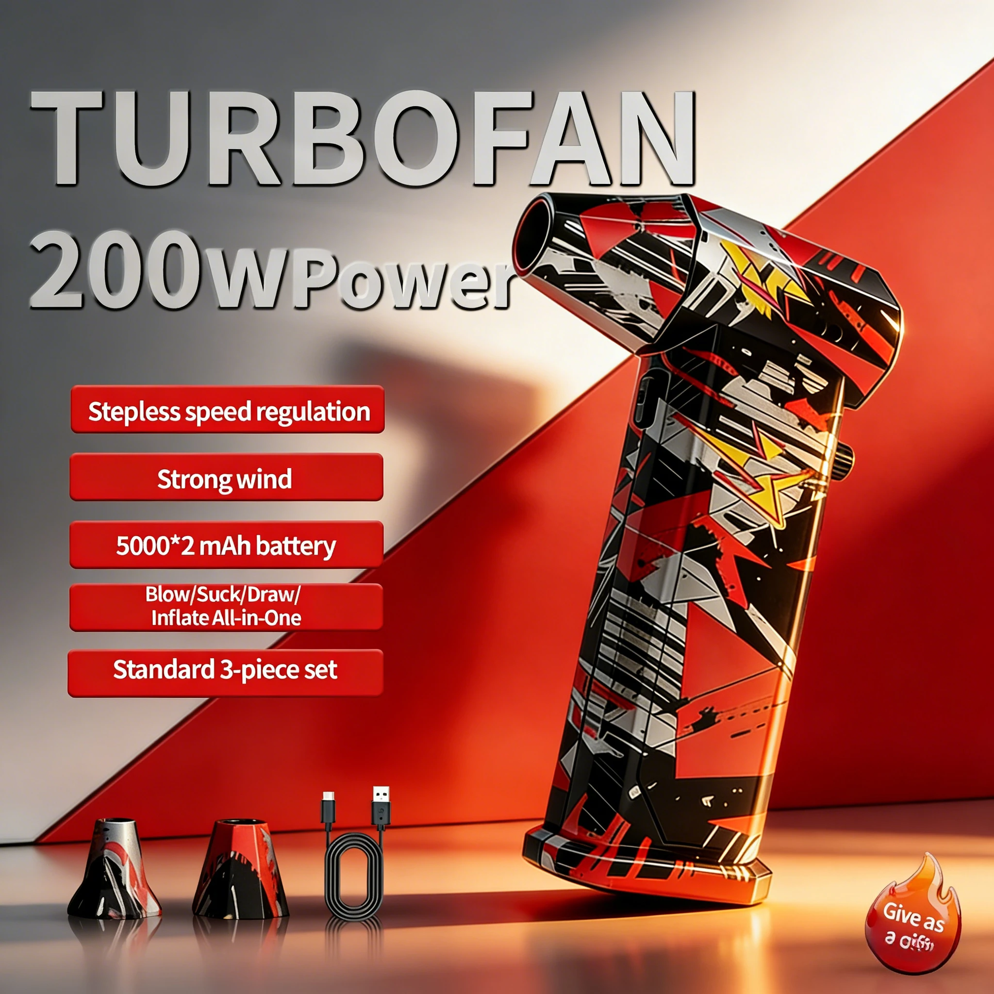 Высокоскоростной турбореактивный пылесос X9, беспроводная тряпка со сжатым воздухом, портативный турбовентилятор, выдув пыли, 300000 об/мин
Высокоскоростной турбореактивный пылесос X9, беспроводная тряпка со сжатым воздухом, портативный турбовентилятор, выдув пыли, 300000 об/мин