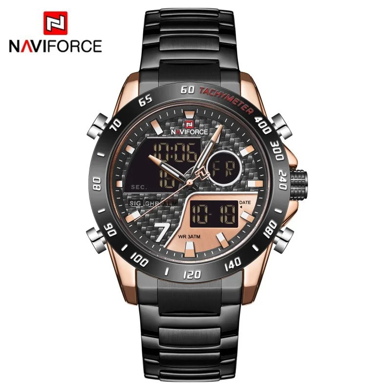 NAVIFORCE New Man's Watch Quartz Dual Display Luminous Steel Band Male Business Wristwatch Father's Day Gifts Relógios Masculino
NAVIFORCE New Man's Watch Quartz Dual Display Luminous Steel Band Male Business Wristwatch Father's Day Gifts Relógios Masculino