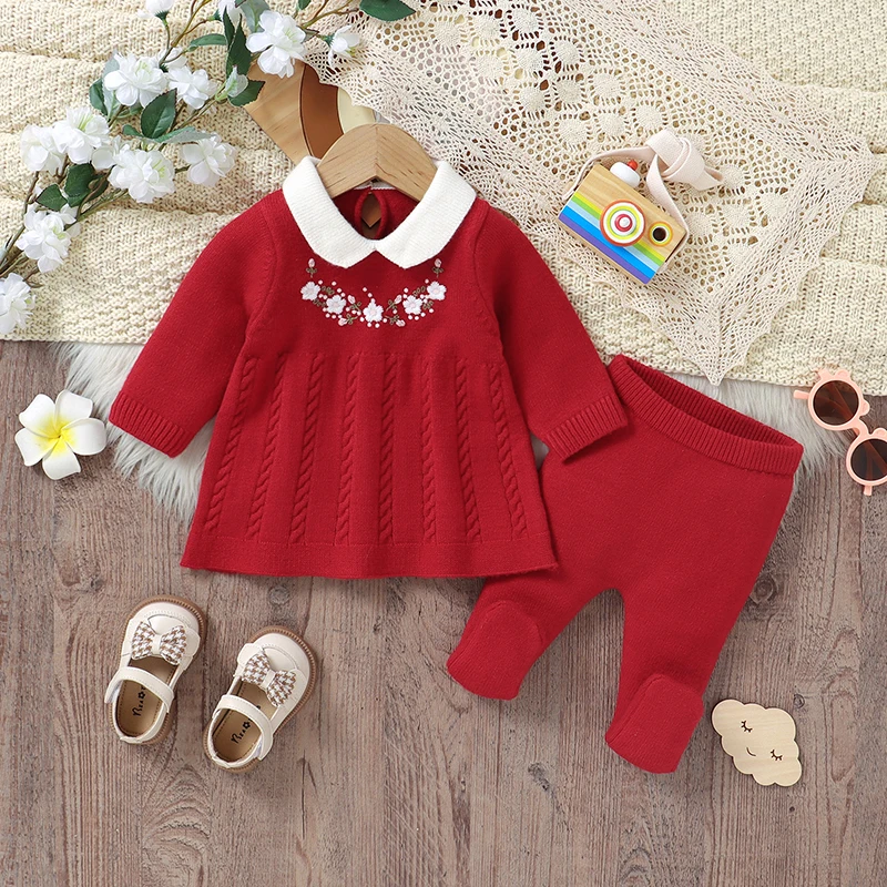 Baby Clothes Sets Knit Newborn Girls Pullover +Trousers Fashion Embroidery 0-9M Infant Sweater Long Sleeve +Pants Foot Wrap 2pcs
Baby Clothes Sets Knit Newborn Girls Pullover +Trousers Fashion Embroidery 0-9M Infant Sweater Long Sleeve +Pants Foot Wrap 2pcs