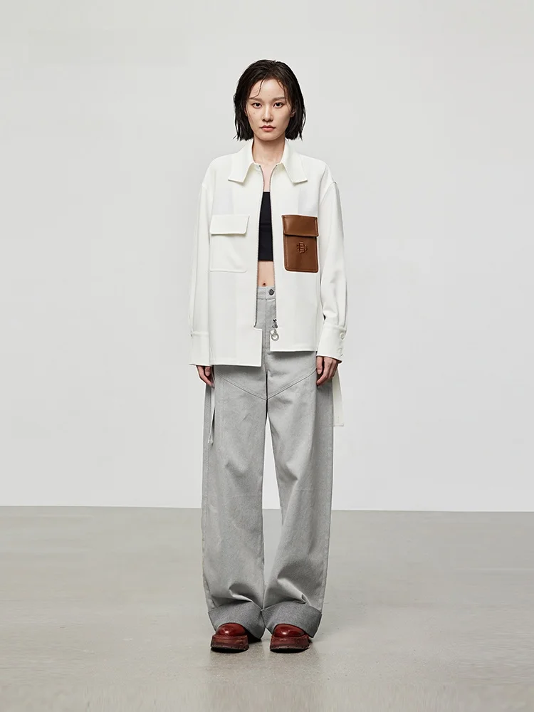 XMOOM Asymmetric Hem Color Blo Long Sve Zipper irt Casual Loose Fit Women's Premium Faion Polyester Blend irt
XMOOM Asymmetric Hem Color Blo Long Sve Zipper irt Casual Loose Fit Women's Premium Faion Polyester Blend irt