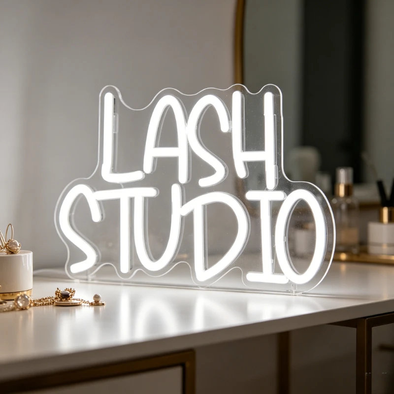 Lash Studio Neon Sign LED Vanity Mirror Light USB Aesthetic Desk Sign for Beauty Salon Makeup Studio Lash Extension Shop Decor
Lash Studio Neon Sign LED Vanity Mirror Light USB Aesthetic Desk Sign for Beauty Salon Makeup Studio Lash Extension Shop Decor