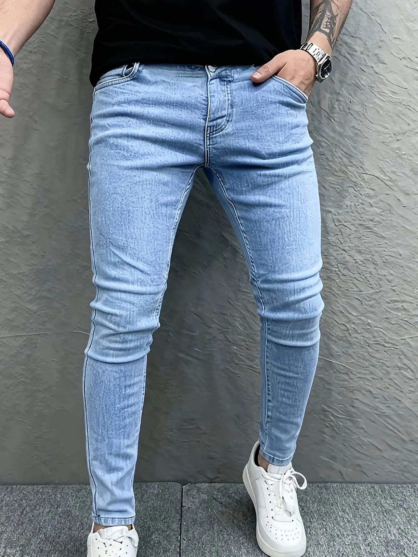 Manfinity LEGND Men Ripped Skinny Jeans Slim Fit Long Dark Wash Jean Cargo Plain Blue Going Out Street Wear Husband Going Out Pa
Manfinity LEGND Men Ripped Skinny Jeans Slim Fit Long Dark Wash Jean Cargo Plain Blue Going Out Street Wear Husband Going Out Pa