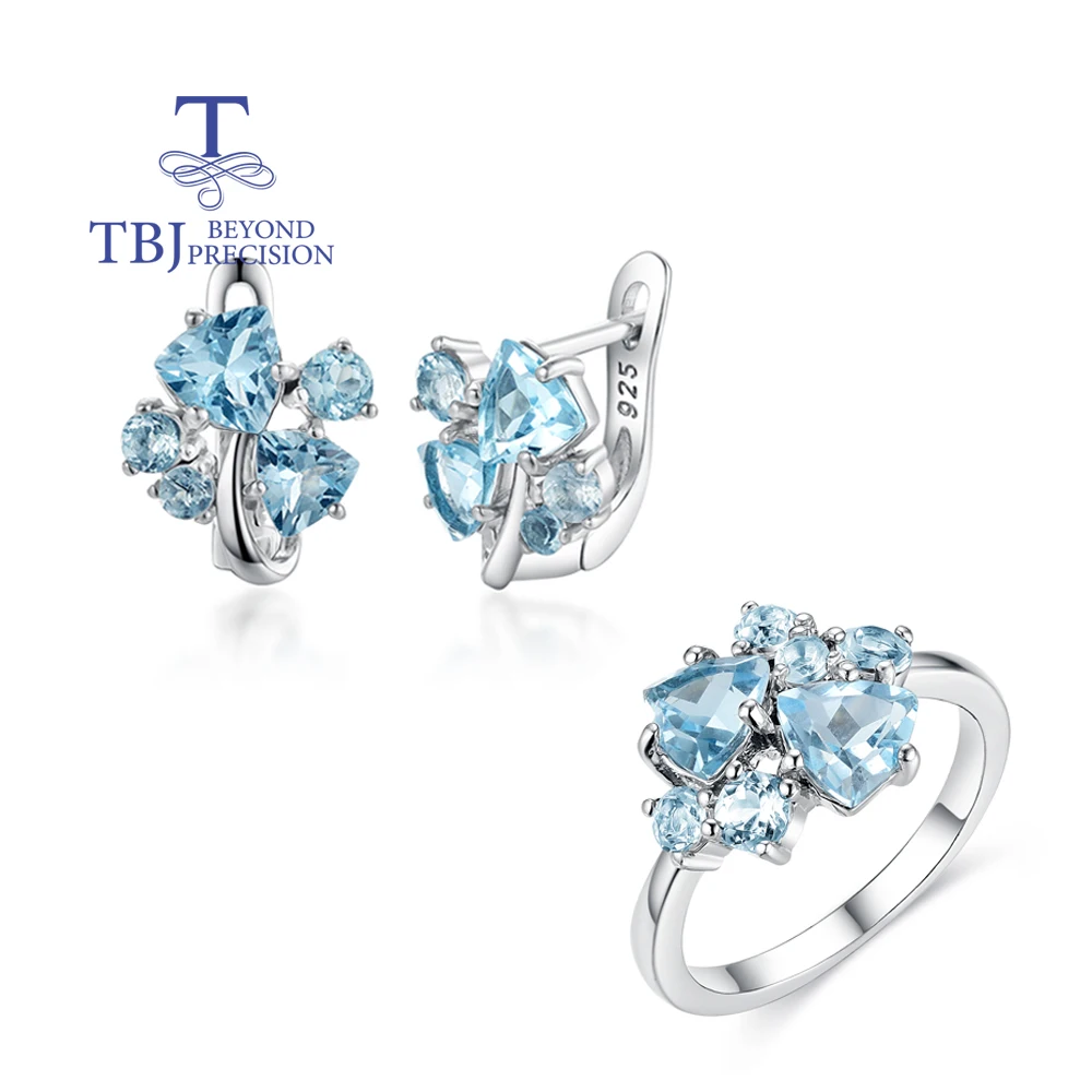 TBJ, Elegant 925 sterling silver women's jewelry set natural Brazil sky blue Topaz ring earrings for fine banquet birthday gifts
TBJ, Elegant 925 sterling silver women's jewelry set natural Brazil sky blue Topaz ring earrings for fine banquet birthday gifts