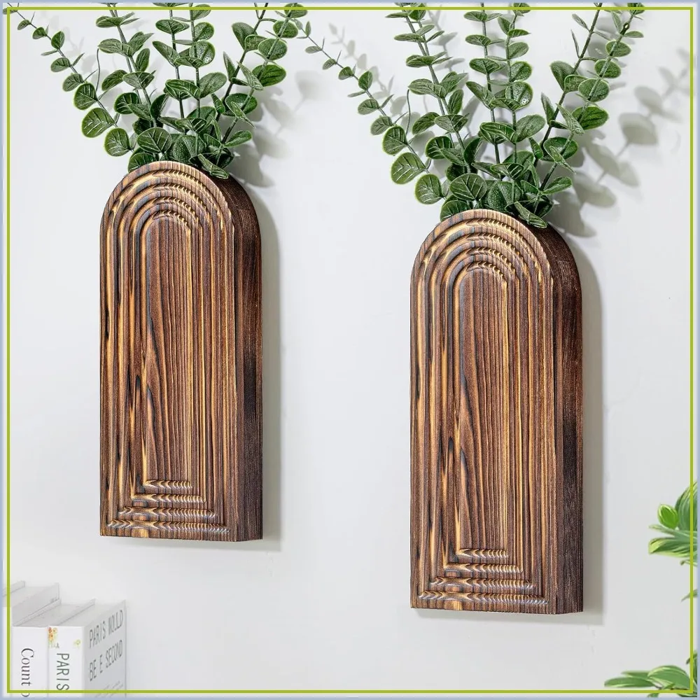 Set of 2 Wood Wall Planters, Boho Hanging Vases for Indoor Plants, Natural Home Decor
Set of 2 Wood Wall Planters, Boho Hanging Vases for Indoor Plants, Natural Home Decor