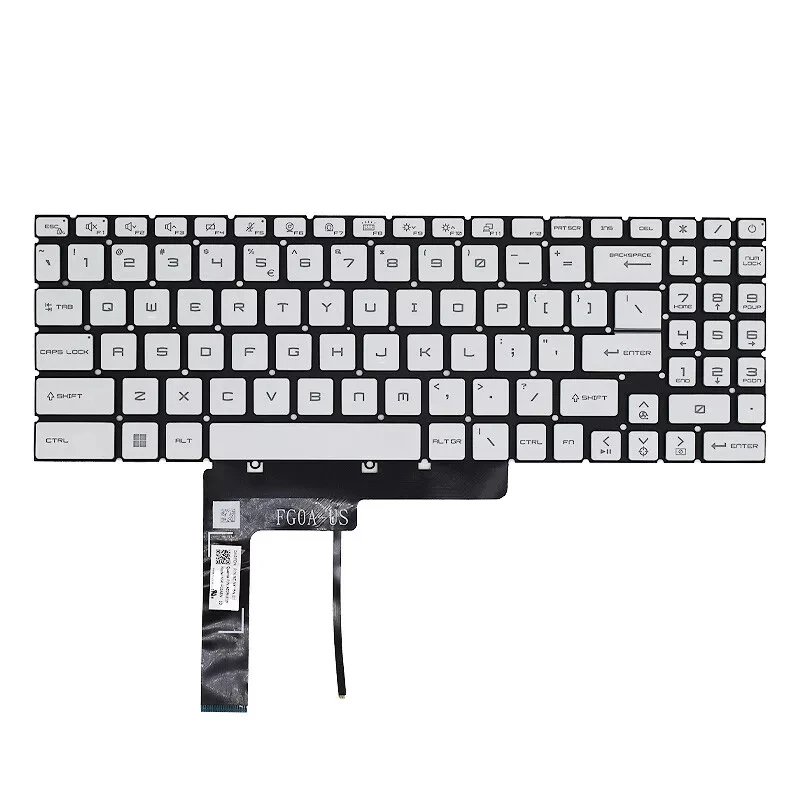 Клавиатура для MSI Sword 15-A11U A11UD A11UC A11UE A11UG A11SC Белая с раскладкой США с подсветкой
Клавиатура для MSI Sword 15-A11U A11UD A11UC A11UE A11UG A11SC Белая с раскладкой США с подсветкой