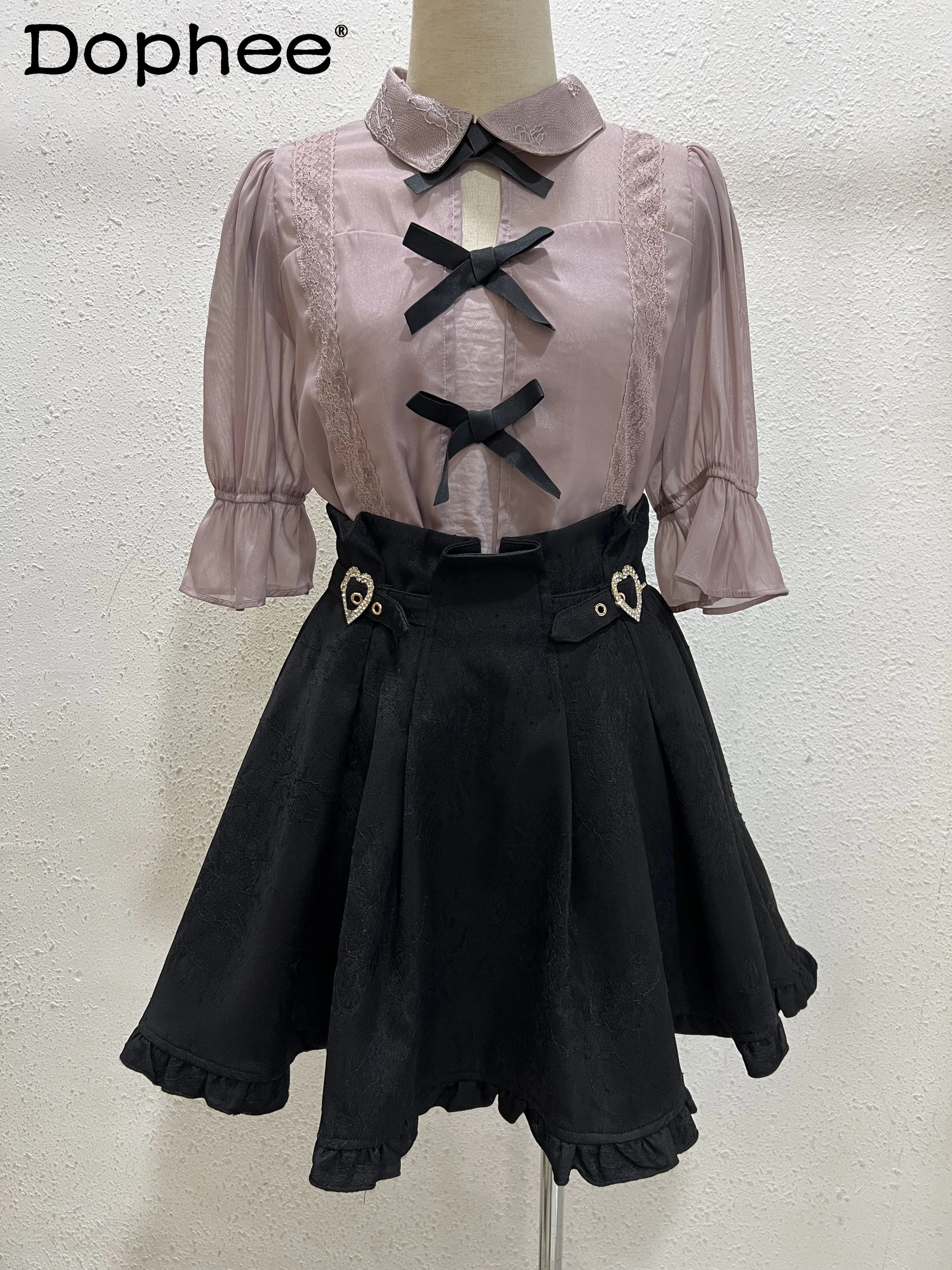 Japanese Lolita Bow Shirt for Women Cute Doll Version Soft Cute Lapel Short Sleeve Blouse Top 2023 Spring and Summer New Blusas
Japanese Lolita Bow Shirt for Women Cute Doll Version Soft Cute Lapel Short Sleeve Blouse Top 2023 Spring and Summer New Blusas