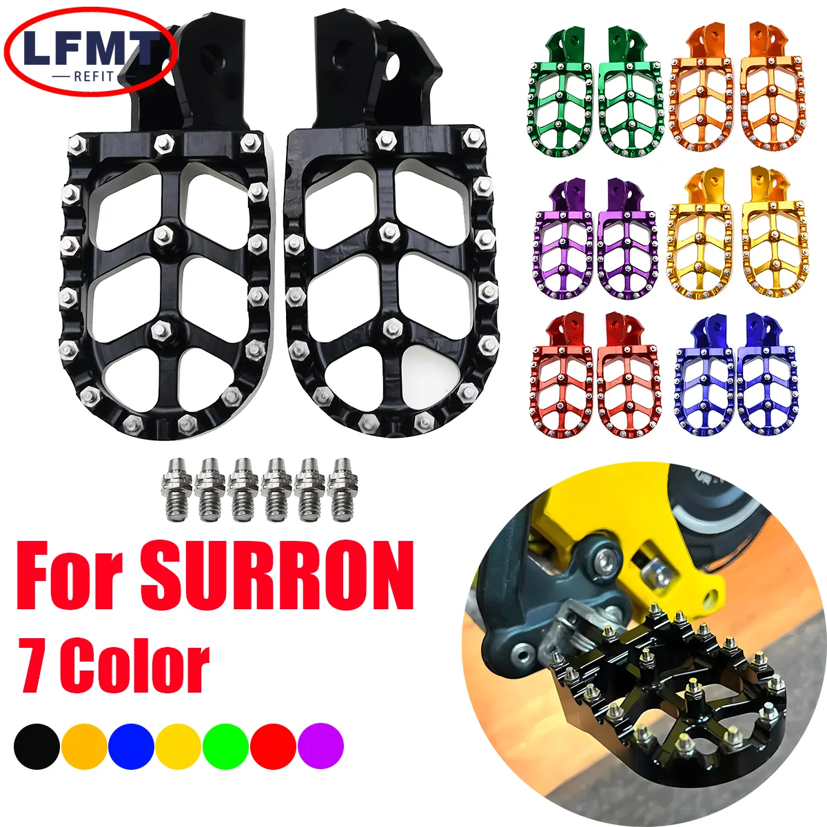 Electric Motocross Parts Electric Bike CNC Foot Pegs Rest Footpegs Foot Pegs Bracket For Sur-Ron Sur Ron Surron Light Bee X & S
Electric Motocross Parts Electric Bike CNC Foot Pegs Rest Footpegs Foot Pegs Bracket For Sur-Ron Sur Ron Surron Light Bee X & S