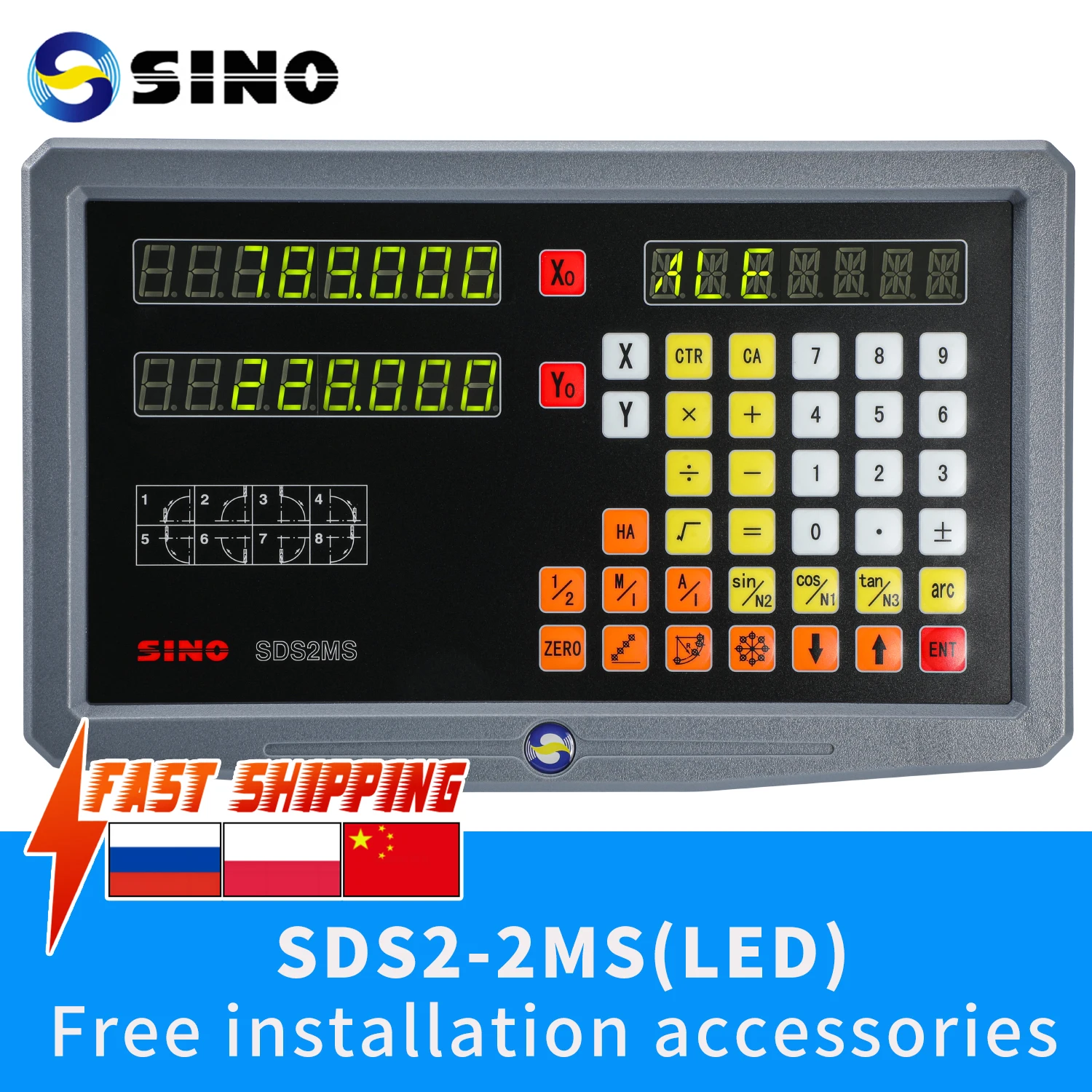 SINO SDS2MS 2-Axis Digital Readout DRO Display Big Screen For Lathe Grinder Millilling
SINO SDS2MS 2-Axis Digital Readout DRO Display Big Screen For Lathe Grinder Millilling
